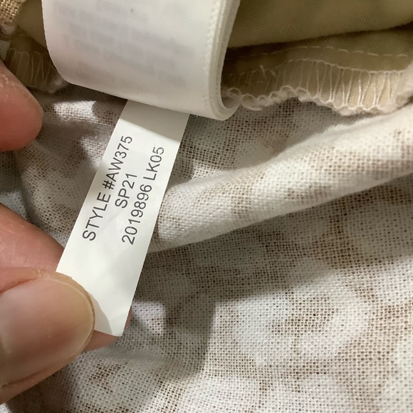 J. Crew Factory Linen Blend Leopard Print Drawstring Tapered Pant - Picture 8 of 8